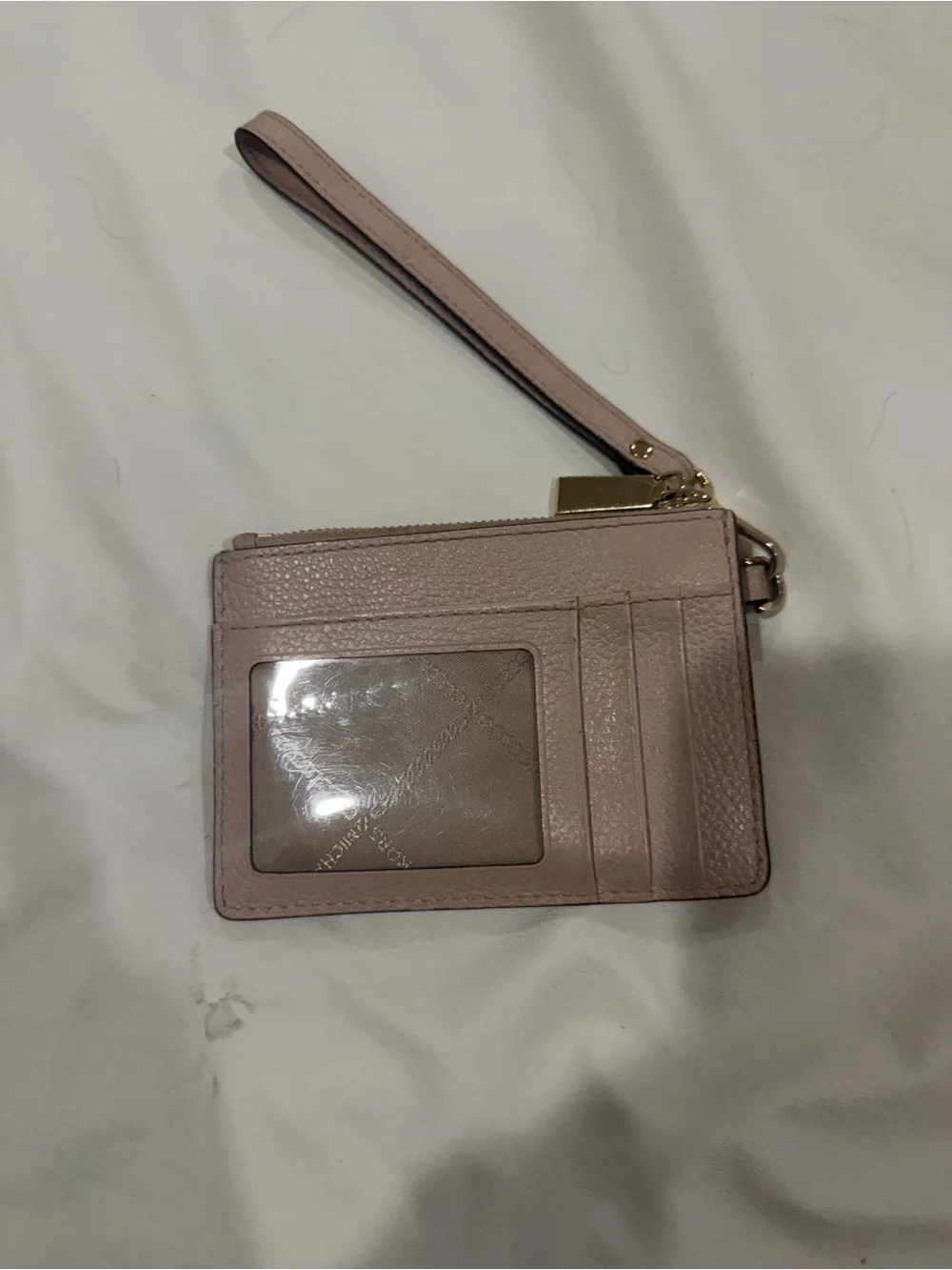 Michael Kors Blush Leather Wristlet Card Case with Gold Hardware
